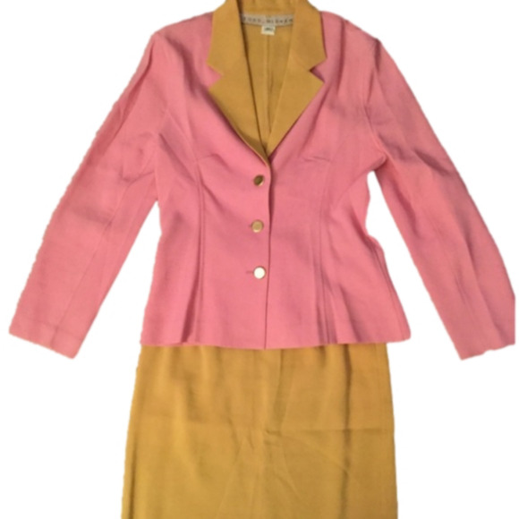 TODD OLDHAM VINTAGE 80 RAYON PINK SKIRT DRESS SUIT JACKET SKIRT Y2K OFFICE SIREN - Picture 1 of 8